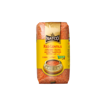 Natco Premium Red Lentils 2Kg Bag - High-Protein & Vegan Friendly